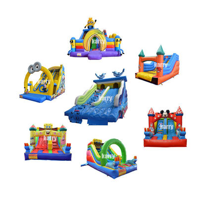 Slide inflável infantil de desenhos animados para interiores ou exteriores com cor e logotipo personalizados