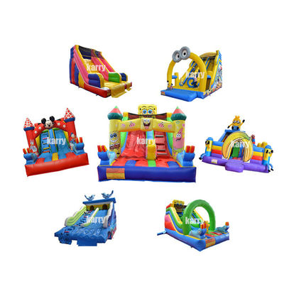 Slide inflável infantil de desenhos animados para interiores ou exteriores com cor e logotipo personalizados