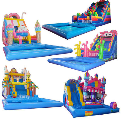 Slide de água inflável com piscina infantil e capacidade máxima de 100-500 kg