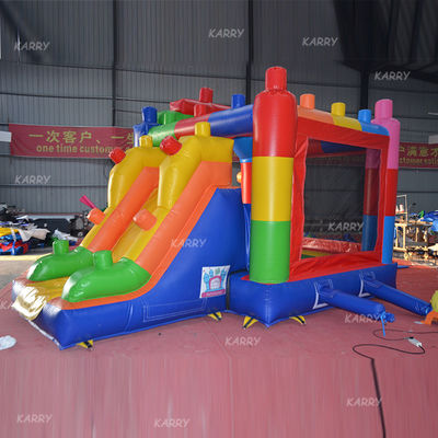 Personalizar aceito MiNi Bounce House Bloco de construção Castelo inflável com deslizamento