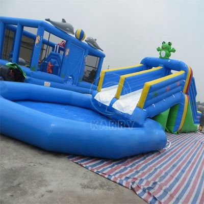 Projeto de escorregador e piscina de água infláveis duráveis para entretenimento infantil