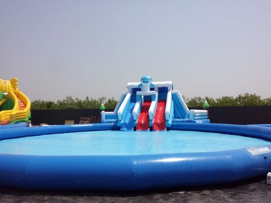 Projeto de escorregador e piscina de água infláveis duráveis para entretenimento infantil