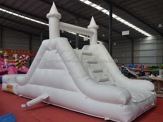 Slide de castelo inflável combinação de slide de gás branco com soprador C / E ou U / L padrão