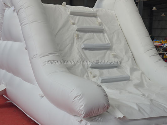 Slide de castelo inflável combinação de slide de gás branco com soprador C / E ou U / L padrão