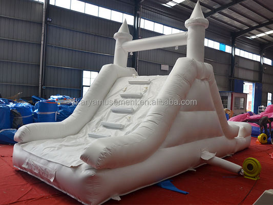 Slide de castelo inflável combinação de slide de gás branco com soprador C / E ou U / L padrão
