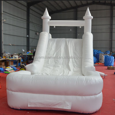 Slide de castelo inflável combinação de slide de gás branco com soprador C / E ou U / L padrão