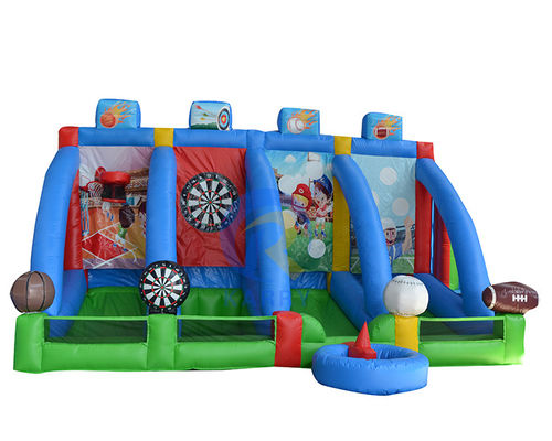 Jogos Interativos de Tiro Esporte Arena PVC Carnaval Inflavel ao Ar Livre 4 em 1 Jogos de Bolas