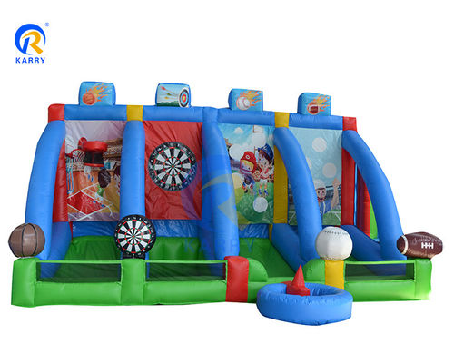 Jogos Interativos de Tiro Esporte Arena PVC Carnaval Inflavel ao Ar Livre 4 em 1 Jogos de Bolas