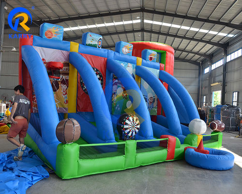 Jogos Interativos de Tiro Esporte Arena PVC Carnaval Inflavel ao Ar Livre 4 em 1 Jogos de Bolas