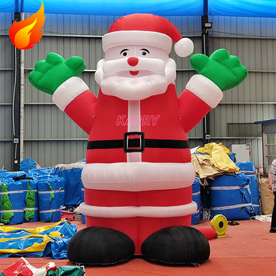 Festa de Natal Quente 4 metros de altura Pai Natal gigante inflável com características portáteis