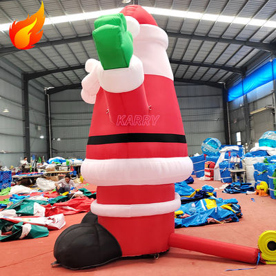Festa de Natal Quente 4 metros de altura Pai Natal gigante inflável com características portáteis
