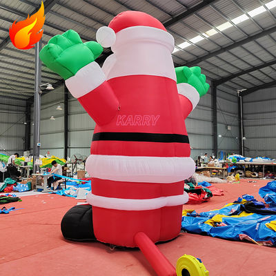 Festa de Natal Quente 4 metros de altura Pai Natal gigante inflável com características portáteis