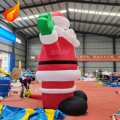 Festa de Natal Quente 4 metros de altura Pai Natal gigante inflável com características portáteis