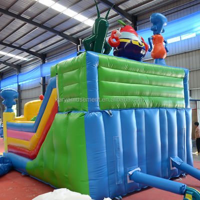Cor personalizada inflável Esponja-Bob Parque tema castelo salto para adultos festa divertida cidade