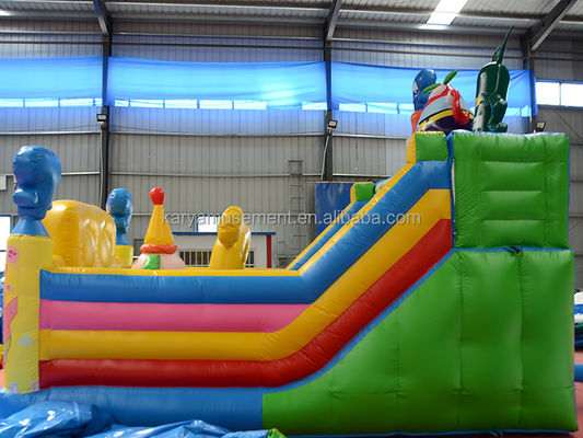 Cor personalizada inflável Esponja-Bob Parque tema castelo salto para adultos festa divertida cidade