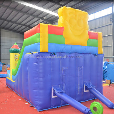 Commercial inflável deslizamento e escorrega para crianças Muito bom PVC Esponja-Bob SquarePants Slide
