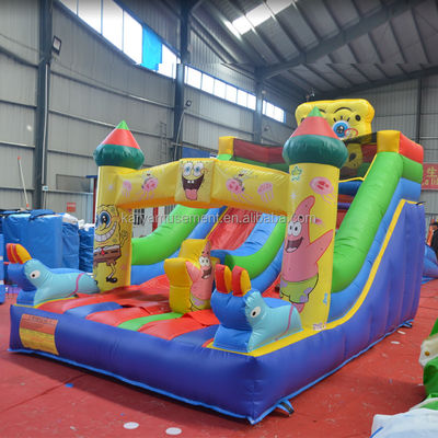 Commercial inflável deslizamento e escorrega para crianças Muito bom PVC Esponja-Bob SquarePants Slide