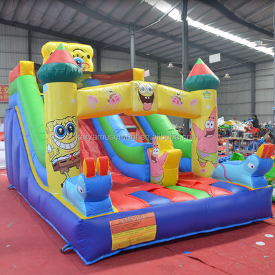 Commercial inflável deslizamento e escorrega para crianças Muito bom PVC Esponja-Bob SquarePants Slide