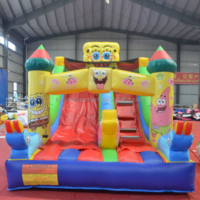 Commercial inflável deslizamento e escorrega para crianças Muito bom PVC Esponja-Bob SquarePants Slide
