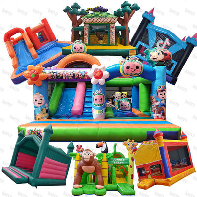 Blower incluído Jogos infláveis para crianças ao ar livre Pikachu Bouncy Inflatable Castle Slide
