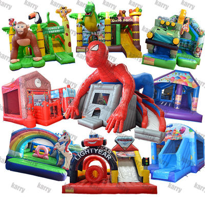 Parque aquático inflável Fun City Combo com curso de obstáculos e tema do Parque Bob Esponja