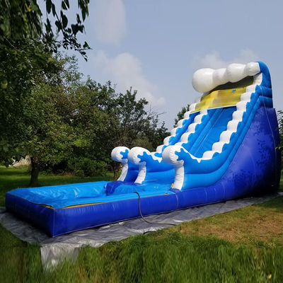 Spray Blue Water Slide Jogos ao ar livre Grande Salto para diversão ao ar livre