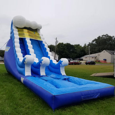 Spray Blue Water Slide Jogos ao ar livre Grande Salto para diversão ao ar livre