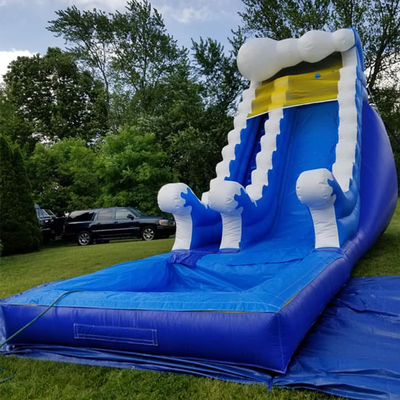 Spray Blue Water Slide Jogos ao ar livre Grande Salto para diversão ao ar livre