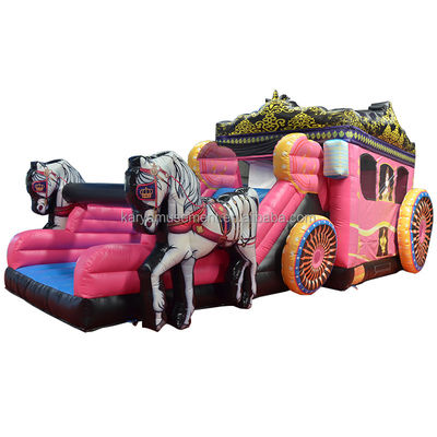 Melhor carro de PVC Princesa Bouncer House Combo Inflatable Bounce Slide Rosa com Blower