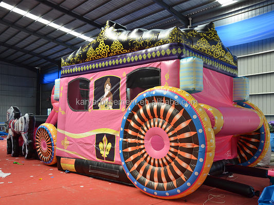 Melhor carro de PVC Princesa Bouncer House Combo Inflatable Bounce Slide Rosa com Blower