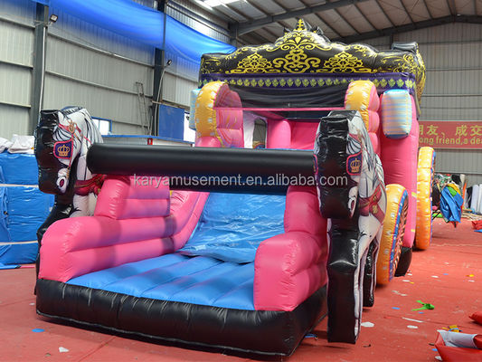 Melhor carro de PVC Princesa Bouncer House Combo Inflatable Bounce Slide Rosa com Blower
