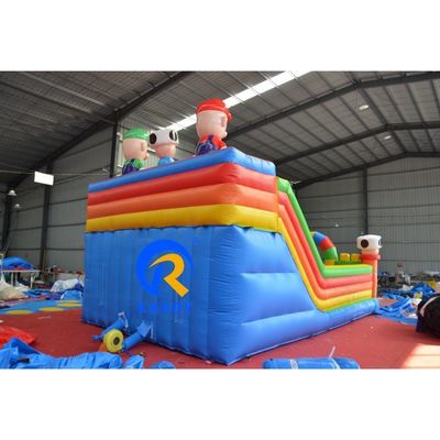 Jardim de Jogos para Crianças ao Ar Livre Mario Theme Trampolins Aéreos Infláveis Castelo Salto com Deslizamento