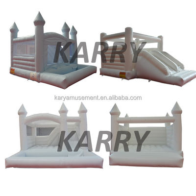 Hot Popular Pequeno White Bounce House com deslizamento e piscina de bola Pit Customize aceito