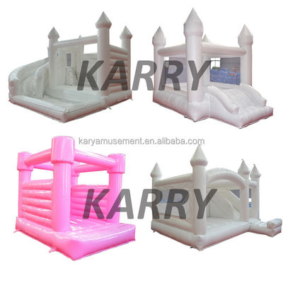 Hot Popular Pequeno White Bounce House com deslizamento e piscina de bola Pit Customize aceito