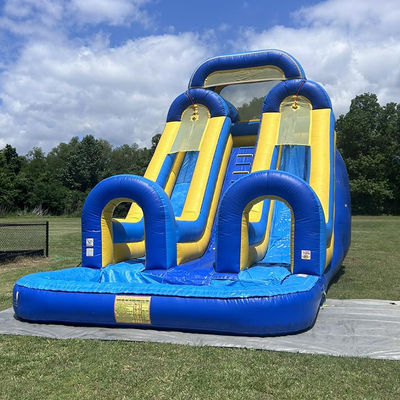 Big Kids Splash Pool Fun PVC Double Lane Water Slide Inflável com tamanho personalizado