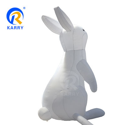 Iluminação LED Modelo de Coelho Branco Gigante Balão Inflavel de PVC para Marca Comercial