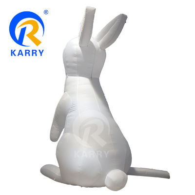 Iluminação LED Modelo de Coelho Branco Gigante Balão Inflavel de PVC para Marca Comercial