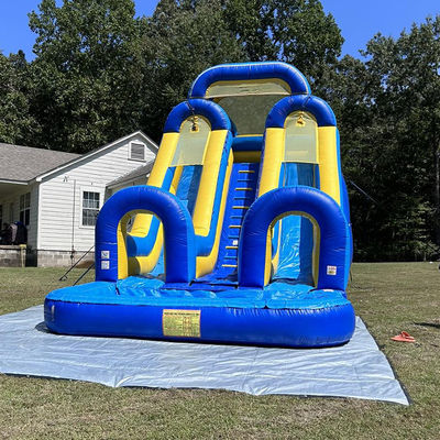 Big Kids Splash Pool Fun PVC Double Lane Water Slide Inflável com tamanho personalizado