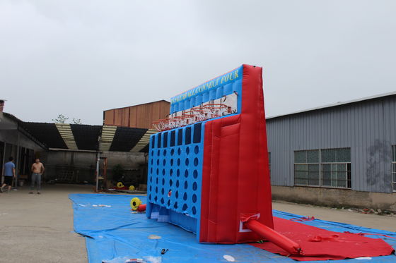 PVC Tarpaulin Connect 4 Inflatable Basketball Sport Game para diversão interativa de carnaval