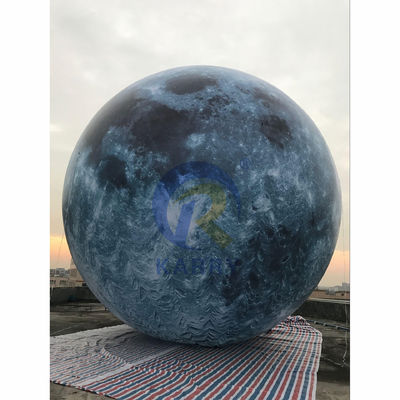Impressão digital Modelo de lua inflável com luz LED para eventos cor personalizada
