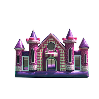 Área de Jogos ao Ar livre PVC personalizado inflável Rosa Castelo pano de fundo para aniversário / casamento festa