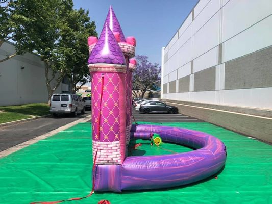 Área de Jogos ao Ar livre PVC personalizado inflável Rosa Castelo pano de fundo para aniversário / casamento festa