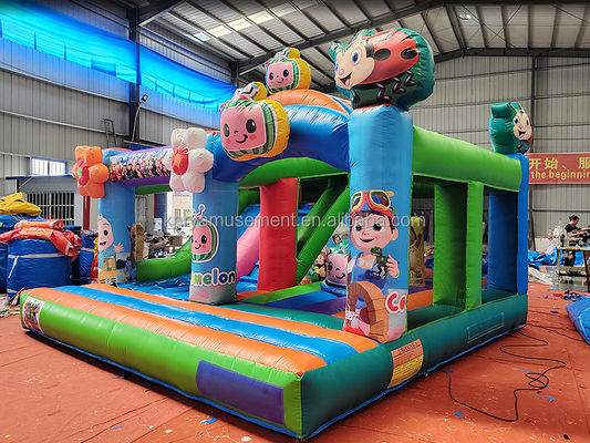CE/EN71/EN14960 Certificado Cocomelon Theme Kids Party Trampoline Bouncer com Slide