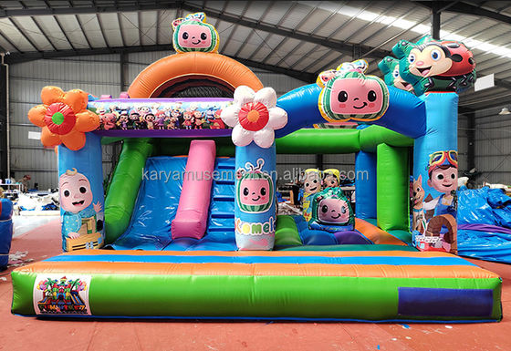 CE/EN71/EN14960 Certificado Cocomelon Theme Kids Party Trampoline Bouncer com Slide