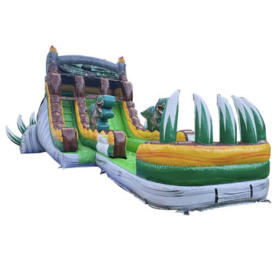 Liberte a sua imaginação Floresta tropical Dino Slide aquático com piscina divertida