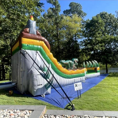 Liberte a sua imaginação Floresta tropical Dino Slide aquático com piscina divertida