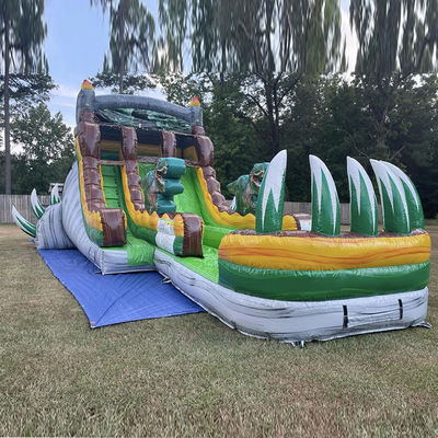 Liberte a sua imaginação Floresta tropical Dino Slide aquático com piscina divertida