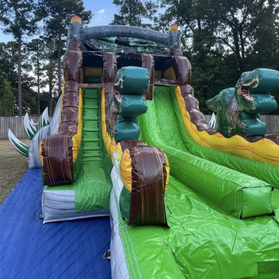 Liberte a sua imaginação Floresta tropical Dino Slide aquático com piscina divertida