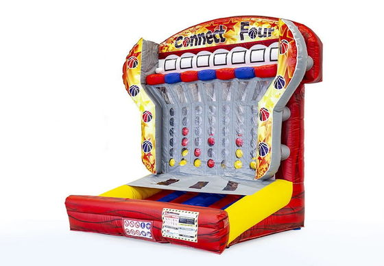 Colorido Inflatable Connect 4 em uma linha de jogo de tiro de alvo para desafios comerciais