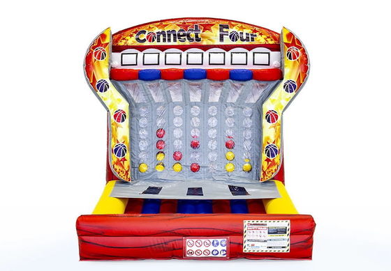 Colorido Inflatable Connect 4 em uma linha de jogo de tiro de alvo para desafios comerciais